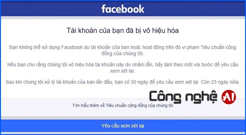 Lỗi không mong muốn khi đăng nhập Facebook