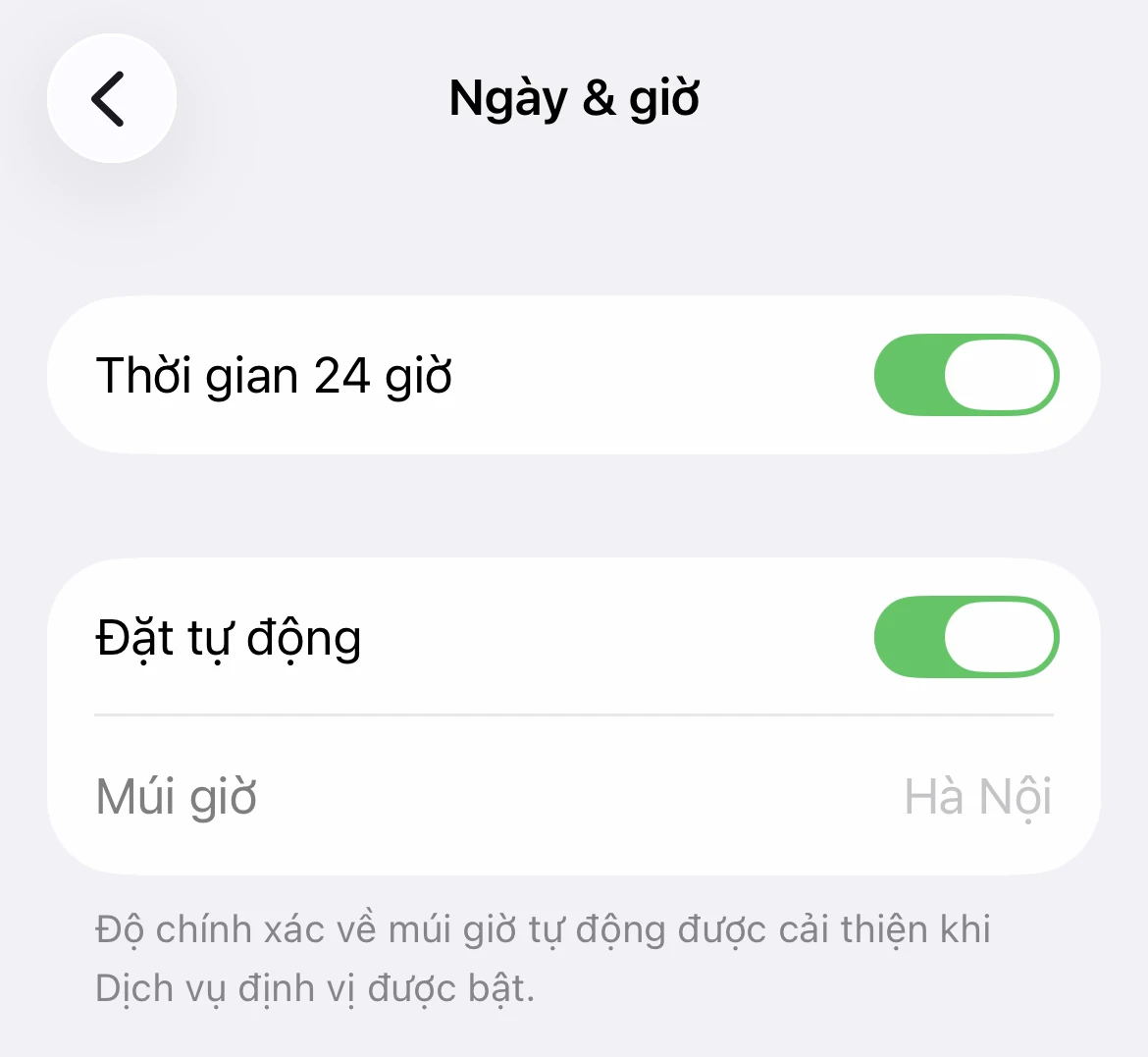 Chỉnh sửa ng&agrave;y giờ tr&ecirc;n iphone