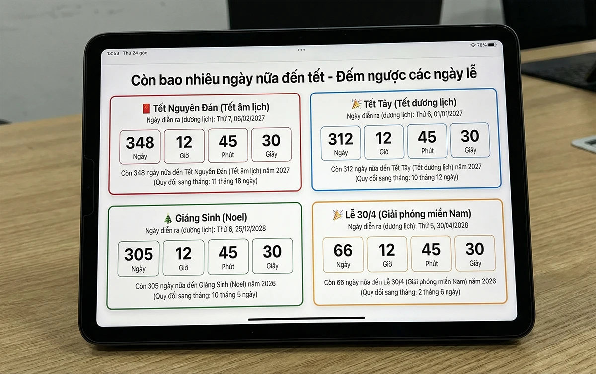 Còn bao nhiêu ngày nữa đến tết - Đếm ngược các ngày lễ