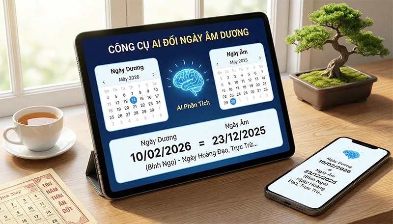 Đổi ngày Âm sang Dương & Dương Sang Âm - Chuyển đổi lịch chính xác