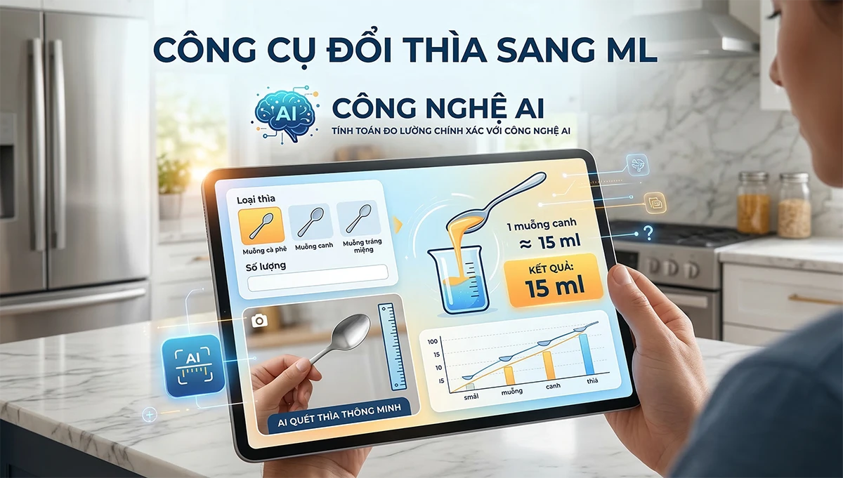 Công cụ đổi thìa sang ml - Đong gia vị chính xác
