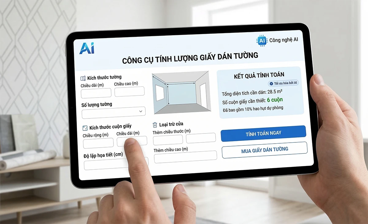 Công cụ tính lượng giấy dán tường online