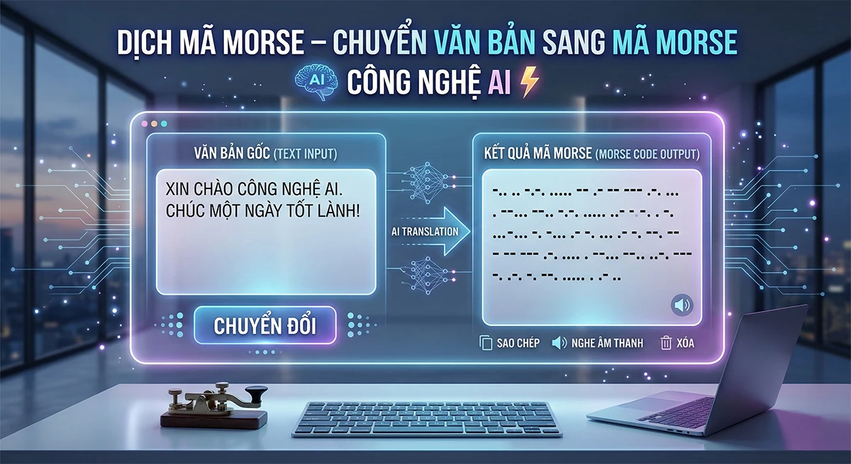 Dịch mã Morse - Chuyển văn bản sang mã Morse
