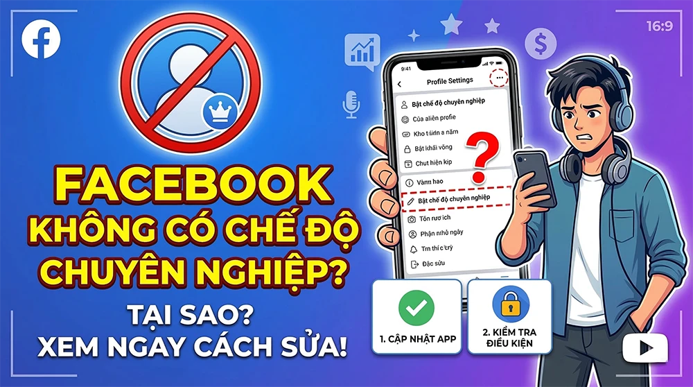 Facebook kh&ocirc;ng c&oacute; chế độ chuy&ecirc;n nghiệp