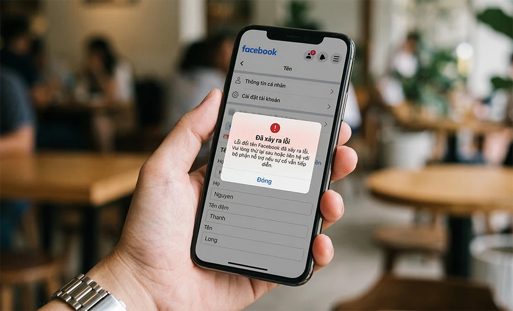 Lỗi đổi t&ecirc;n Facebook đ&atilde; xảy ra lỗi