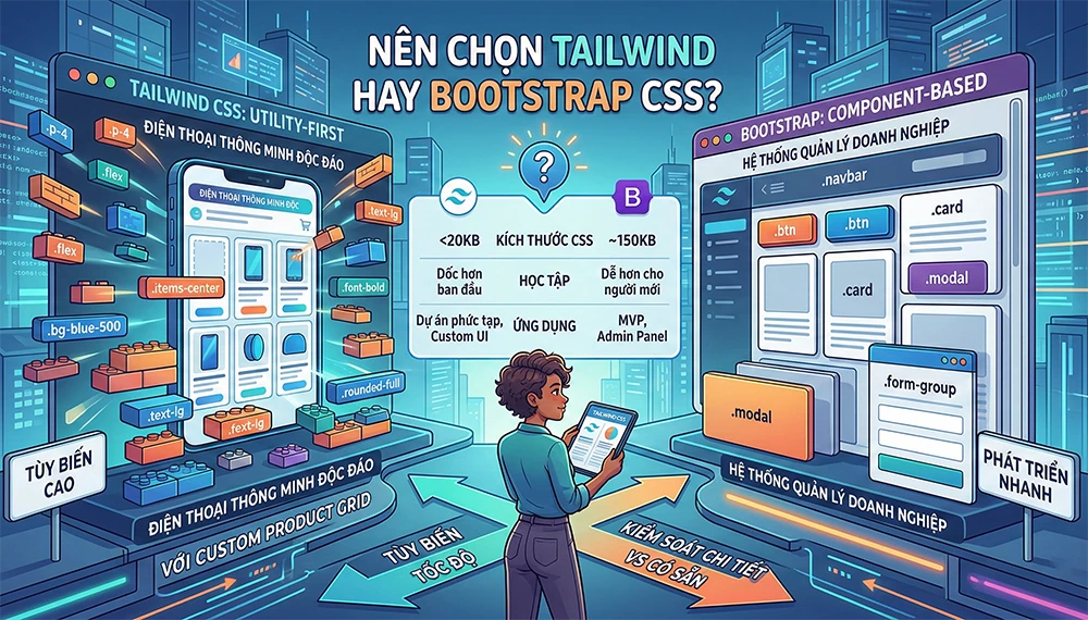 Nên chọn Tailwind hay Bootstrap CSS?