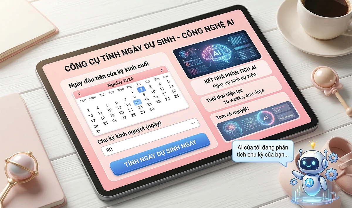 Công cụ tính ngày dự sinh online chuẩn cho mẹ bầu