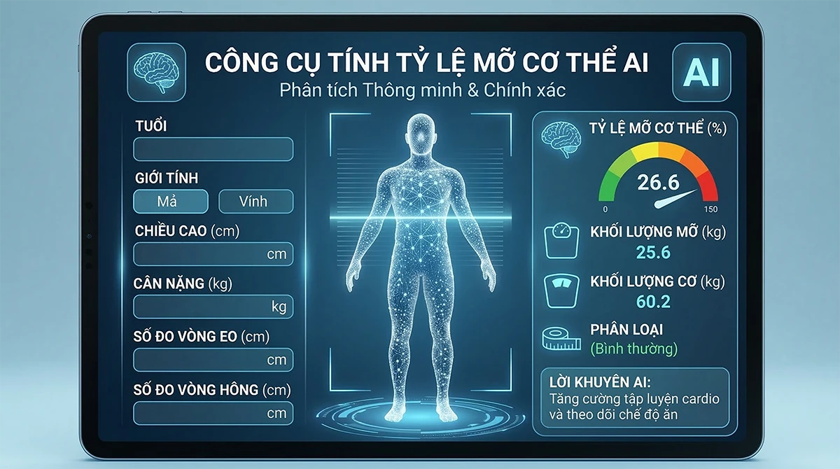 Công Cụ Tính Tỷ Lệ Mỡ Cơ Thể (Body Fat) Online