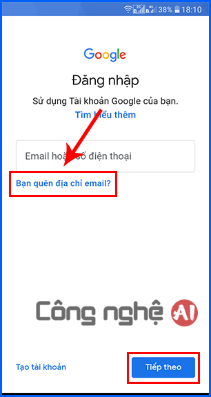 cách tìm gmail bằng số điện thoại