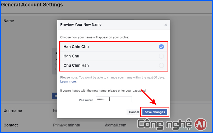 Cách thay tên Facebook ko cần thiết thương hiệu thật
